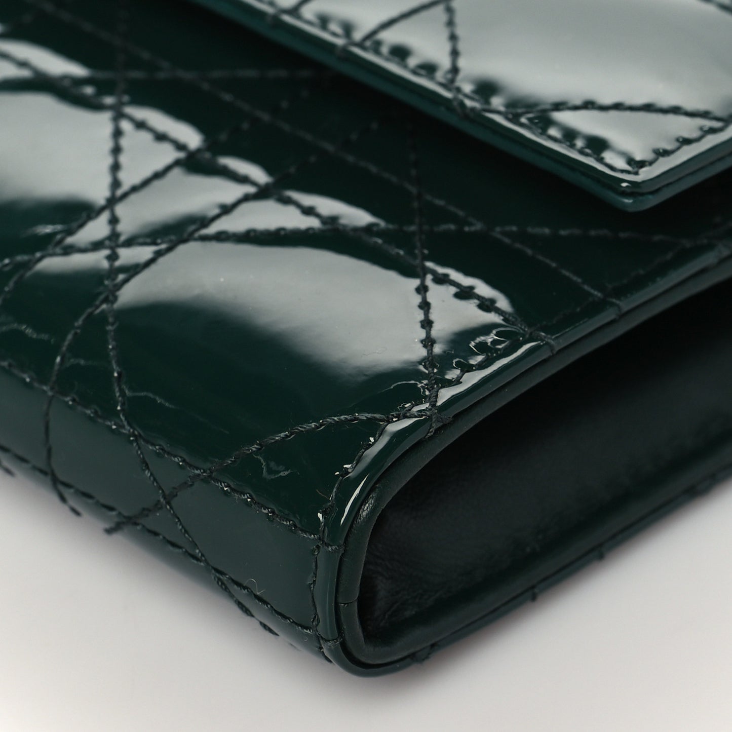 Patent Cannage Rendez-vous Chain Wallet Dark Green