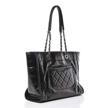 Chanel Glazed Calfskin Small Deauville Tote Black 3 of 14