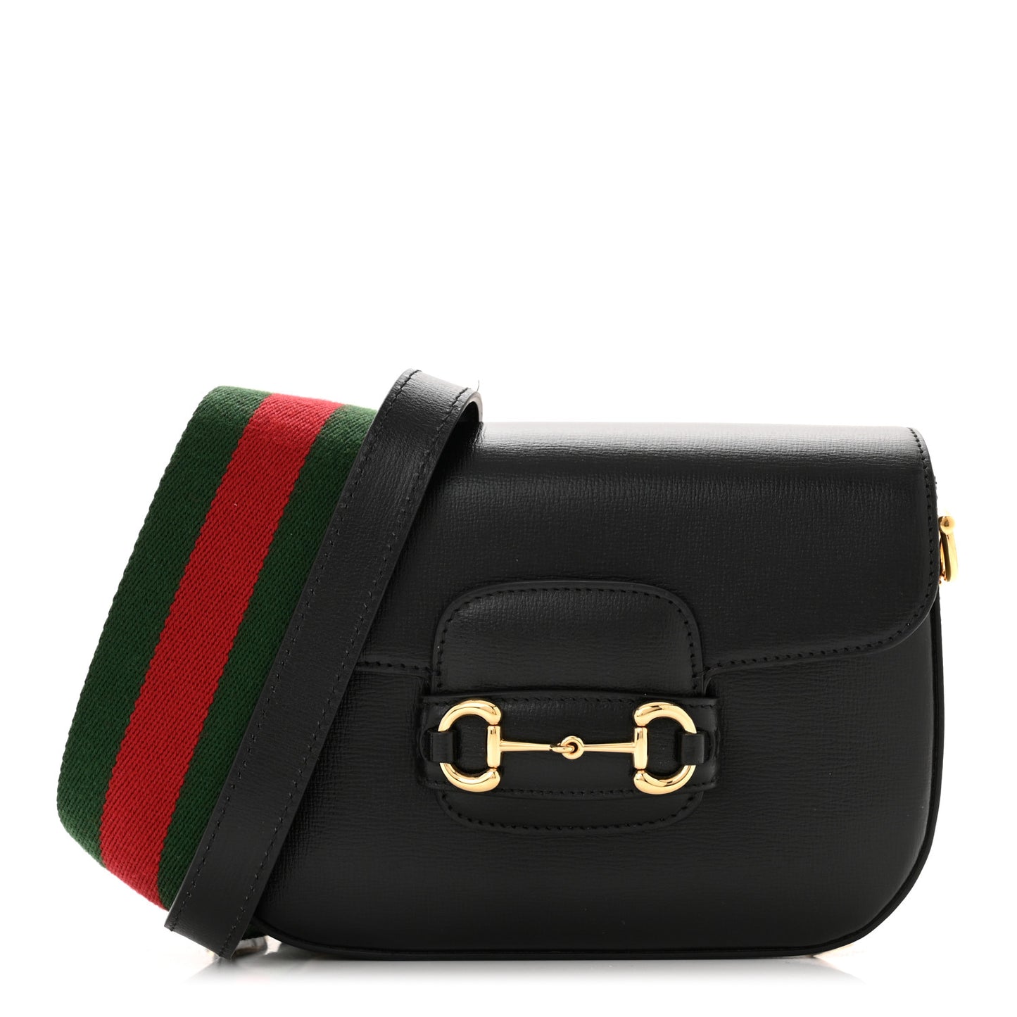 Azalea Calfskin Web Mini Horsebit 1955 Shoulder Bag Black