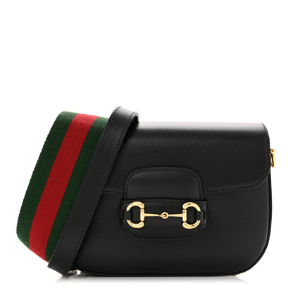 Gucci Azalea Calfskin Web Mini Horsebit 1955 Shoulder Bag Black 1 of 11