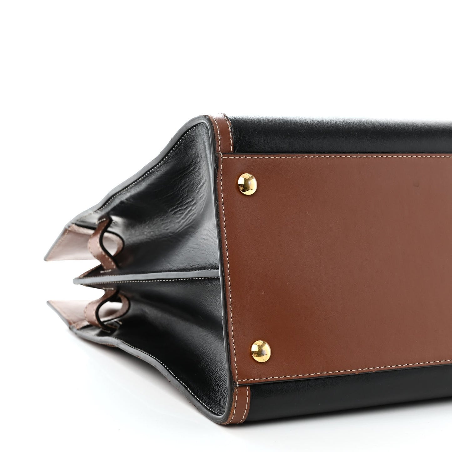 Calfskin Vintage Check Medium Two Handle Title Bag Black