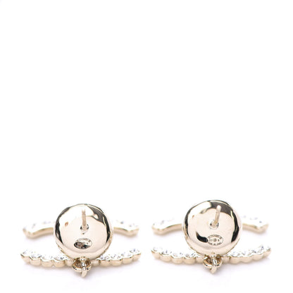 Chanel Crystal Pearl Bow-tiful CC Drop Earrings Gold 4 of 7