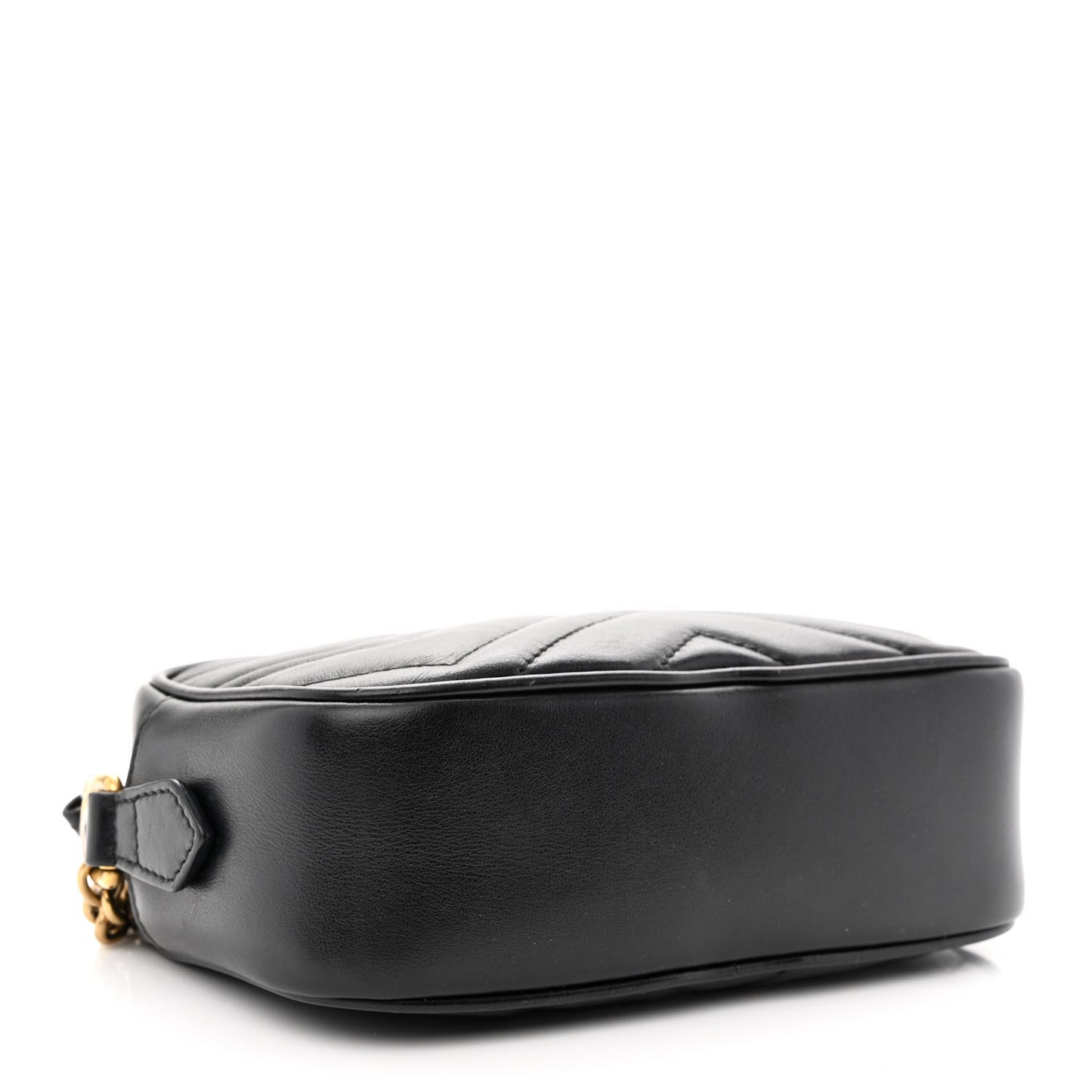 Calfskin Matelasse Mini GG Marmont Chain Shoulder Bag Black