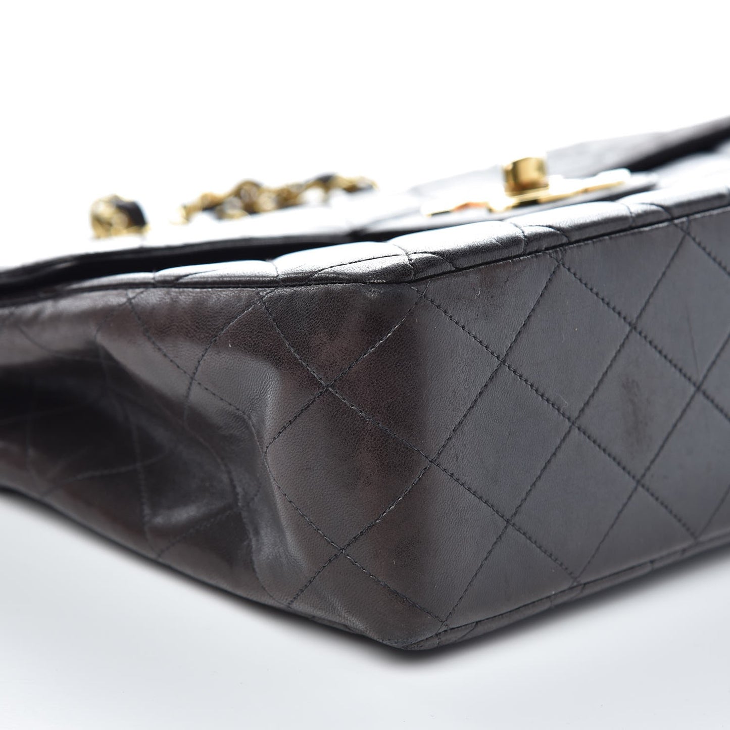 Lambskin Quilted Jumbo Single Flap Black