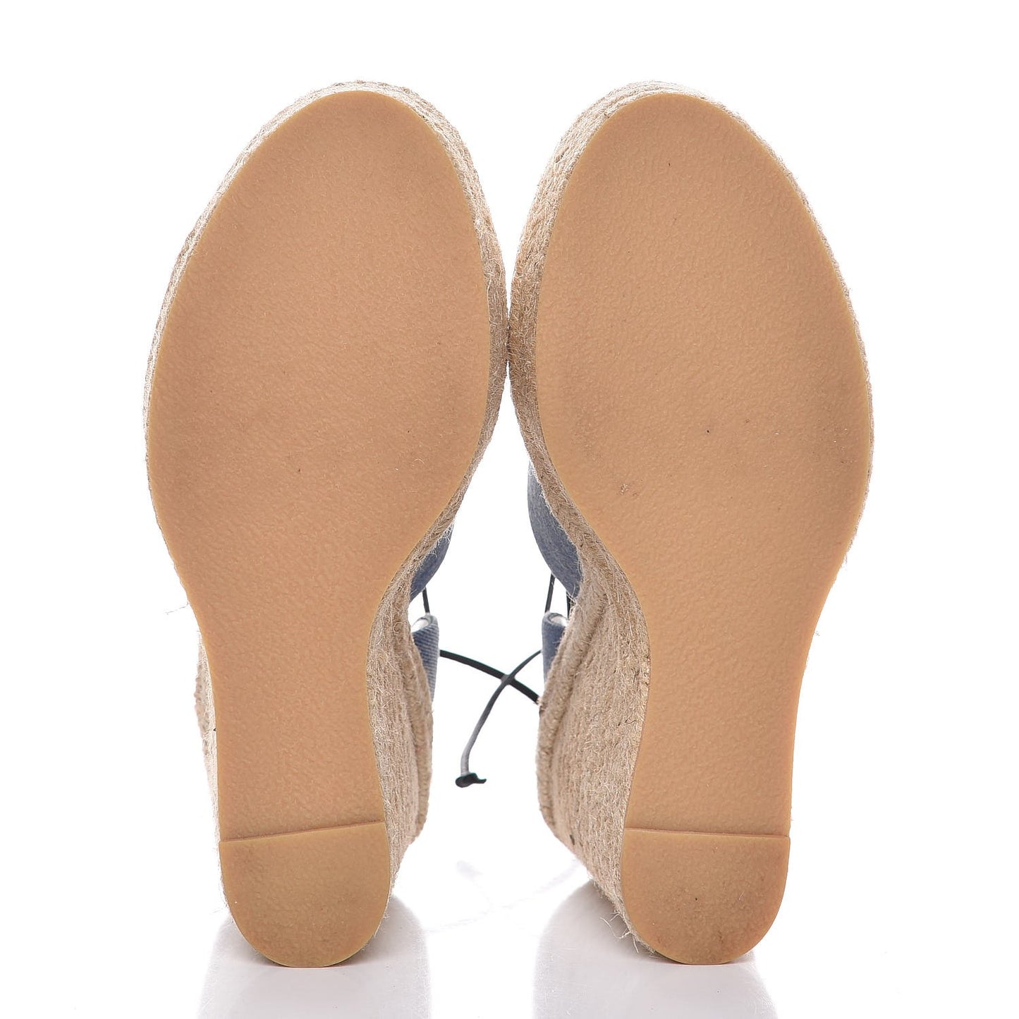 Denim Stone Wash 95 Platform Lace Up Espadrille Wedge Sandals 38 Ultramar