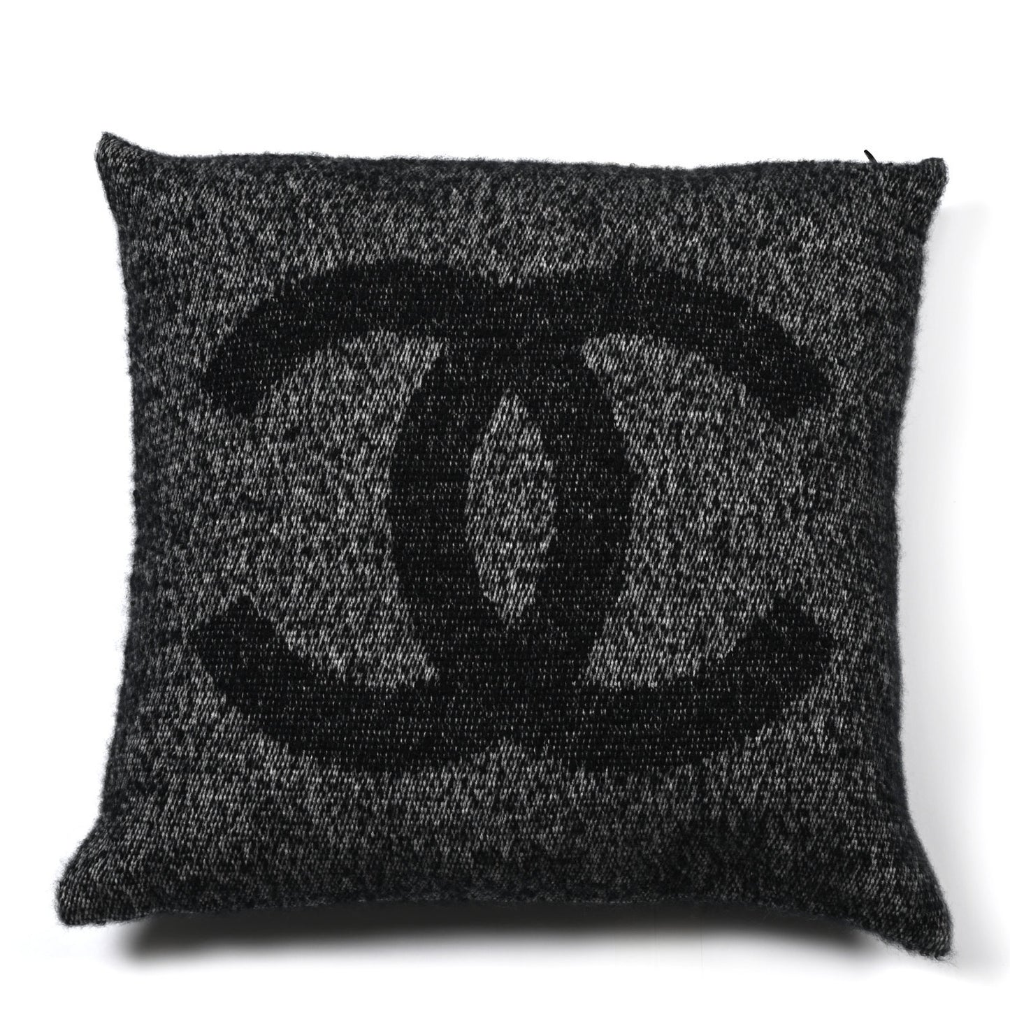 Cashmere Silk CC Pillow Black White