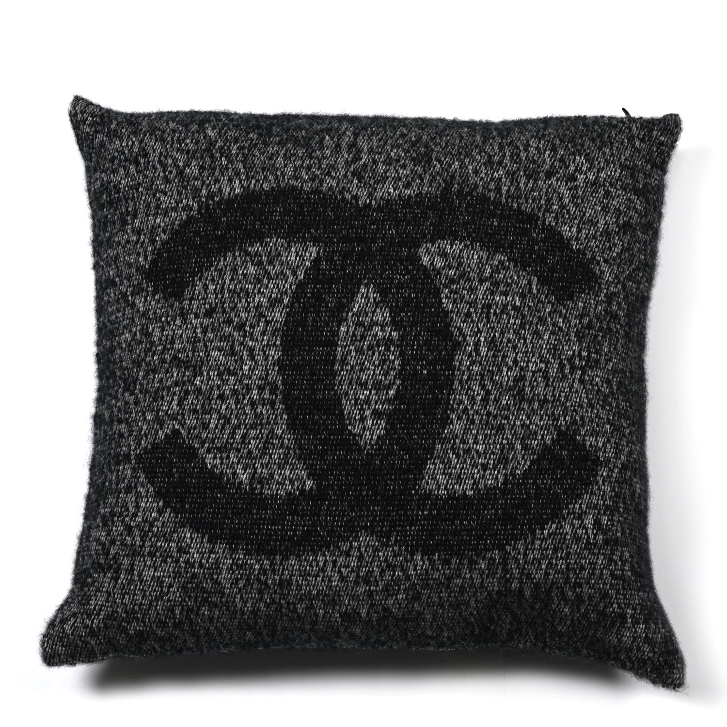 Chanel Cashmere Silk CC Pillow Black White 2 of 5
