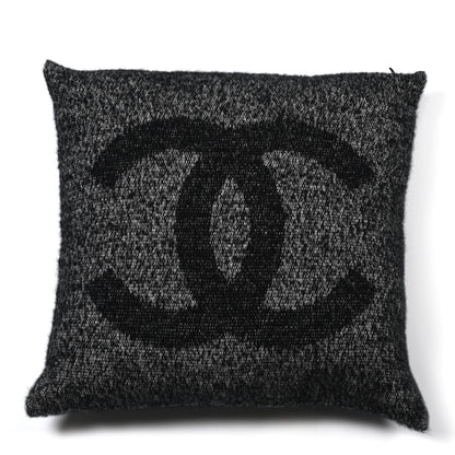 Chanel Cashmere Silk CC Pillow Black White 2 of 5
