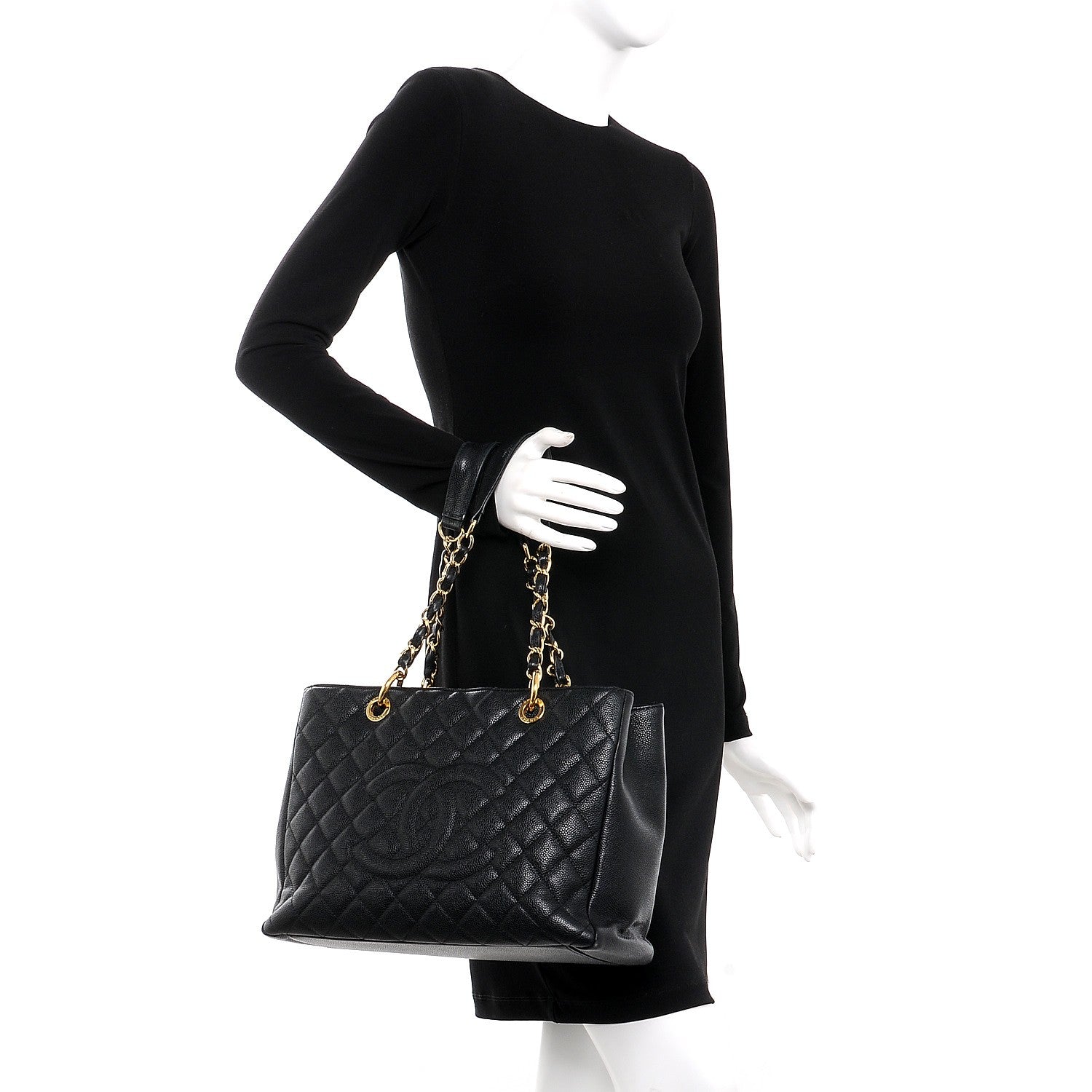 Chanel Caviar Quilted Grand Shopping Tote GST Black 2 of 10
