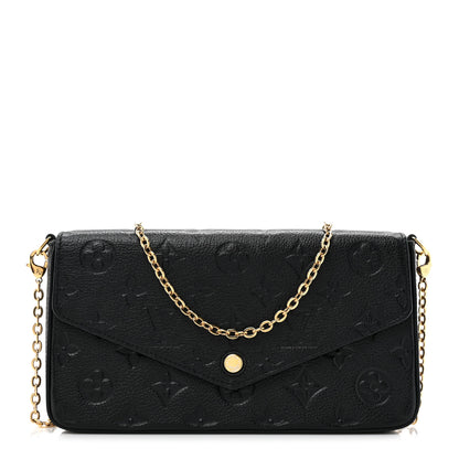 Louis Vuitton Empreinte Pochette Felicie Chain Wallet Black 1 of 12