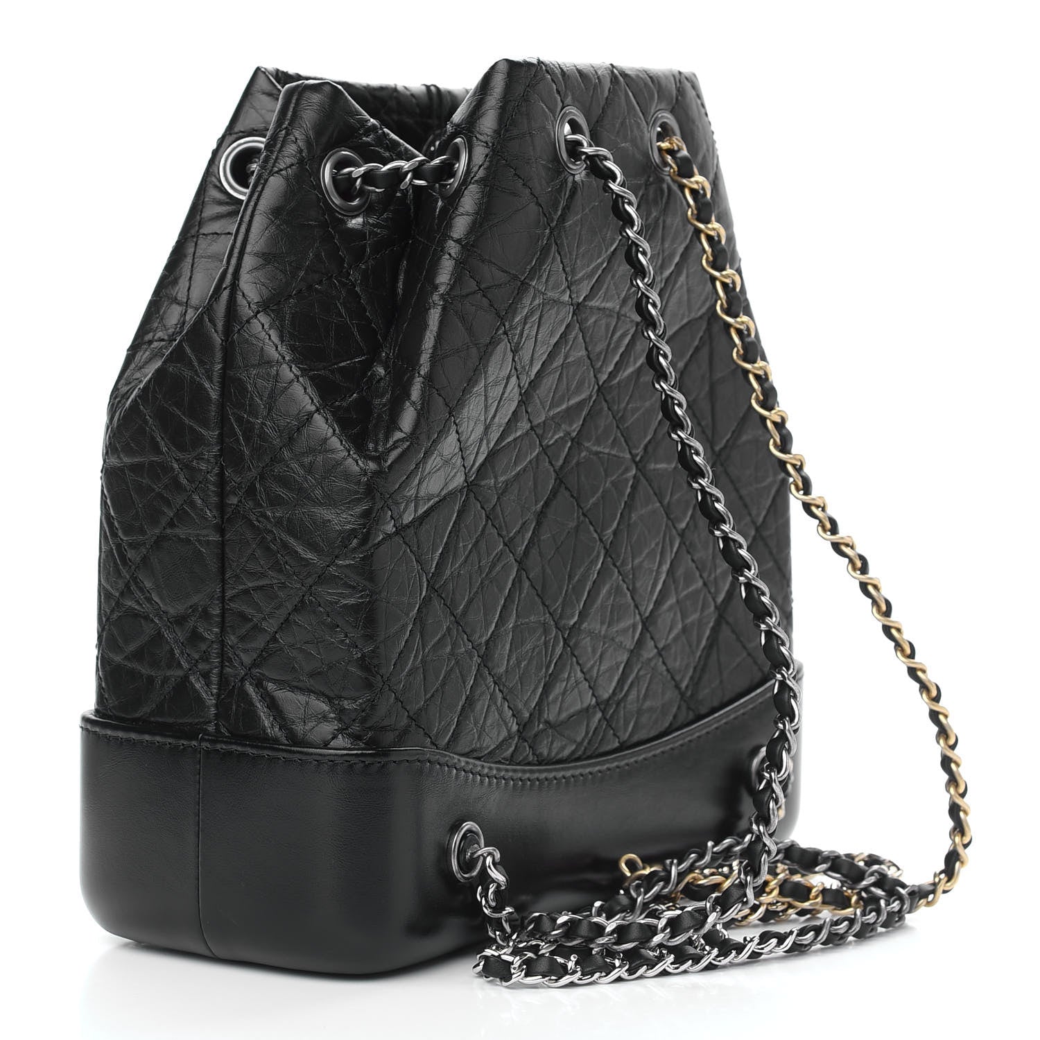 Chanel Aged Calfskin Quilted Small Gabrielle Backpack Black 3 of 9