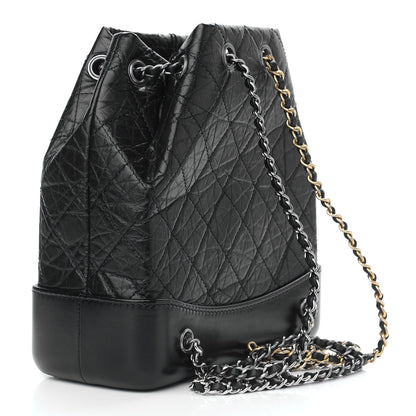 Chanel Aged Calfskin Quilted Small Gabrielle Backpack Black 3 of 9