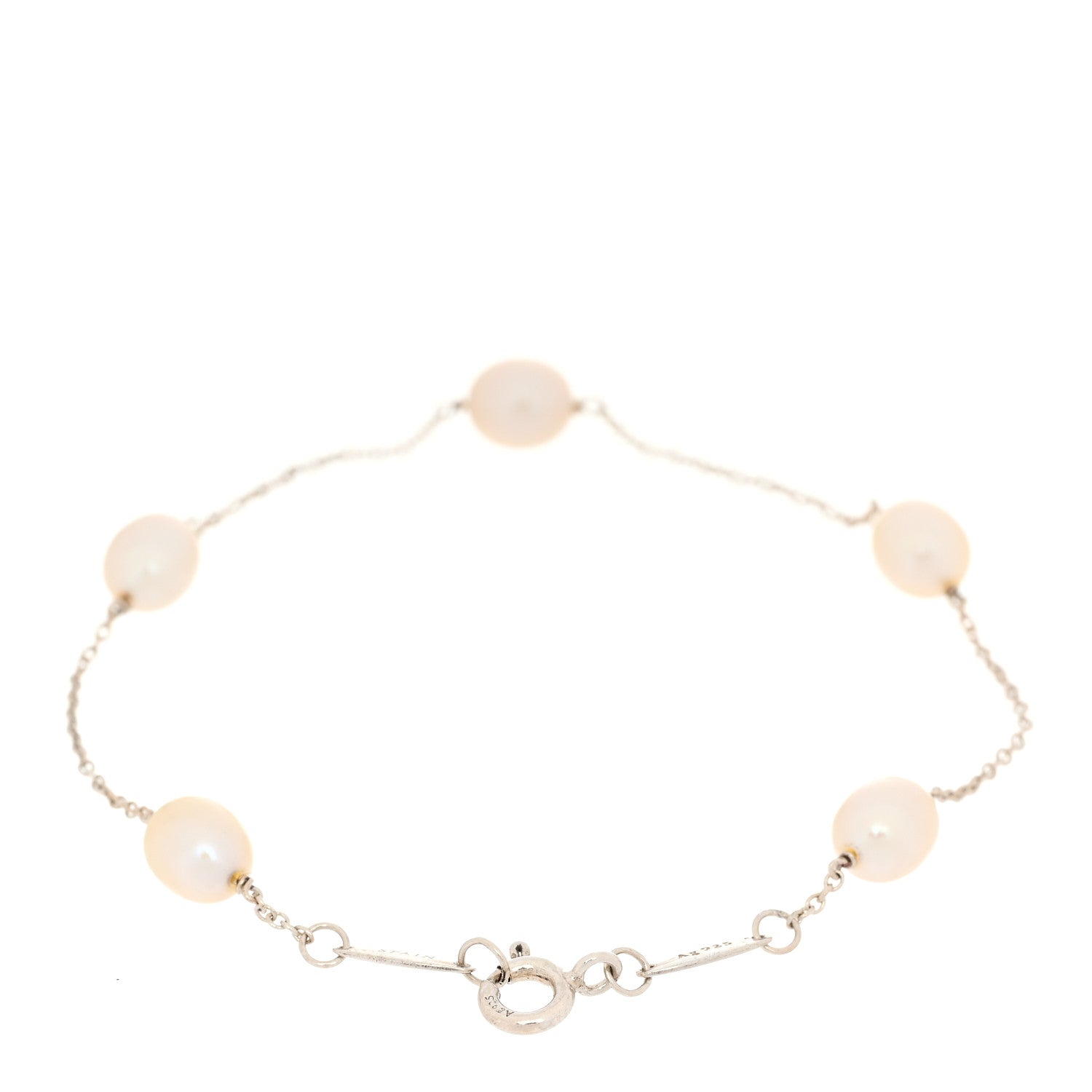 Tiffany Sterling Silver Cultured Pearl Elsa Peretti Pearls By The Yard Bracelet 2 of 7