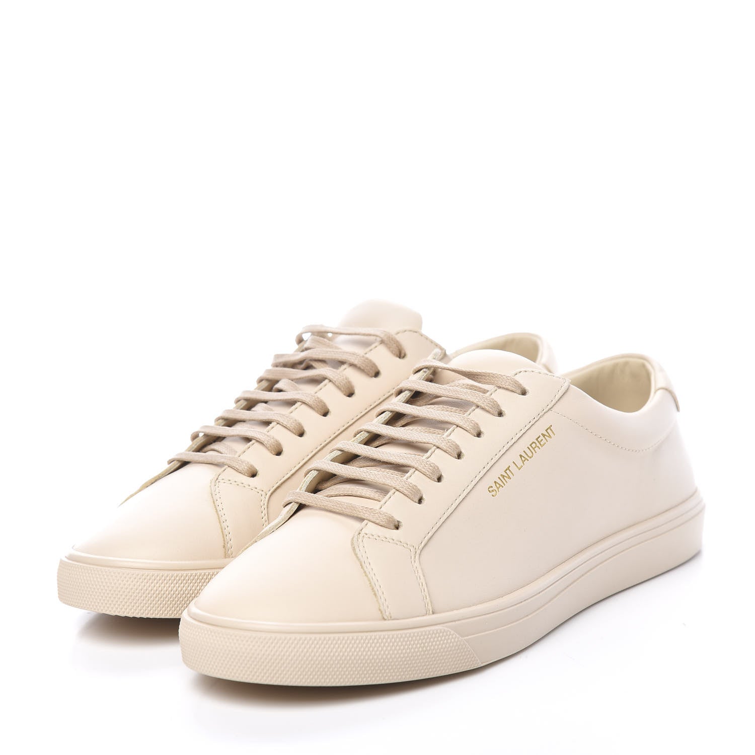Saint Laurent Calfskin Andy Low Top Sneakers 37 Dark Coquille 3 of 9