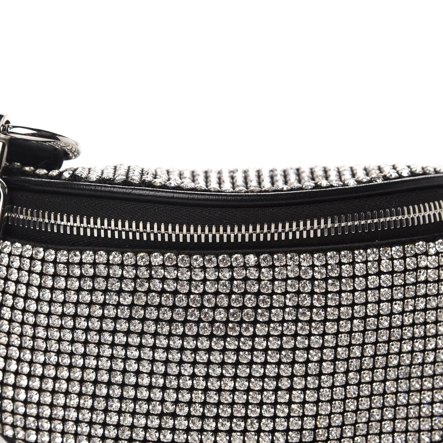 Rhinestone Mesh Mini Attica Belt Bag Black