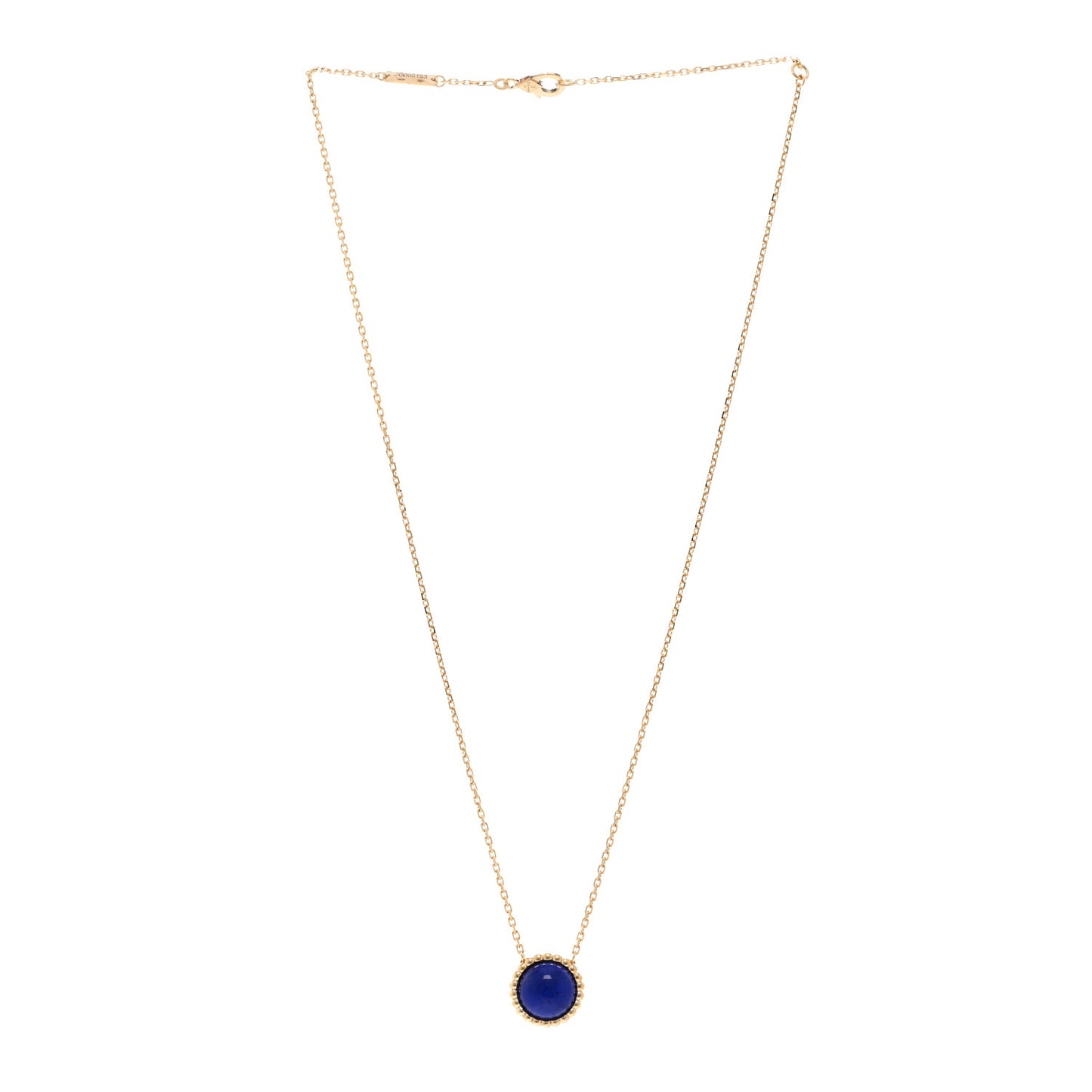 18K Yellow Gold Lapis Lazuli Perlee Couleurs Pendant Necklace