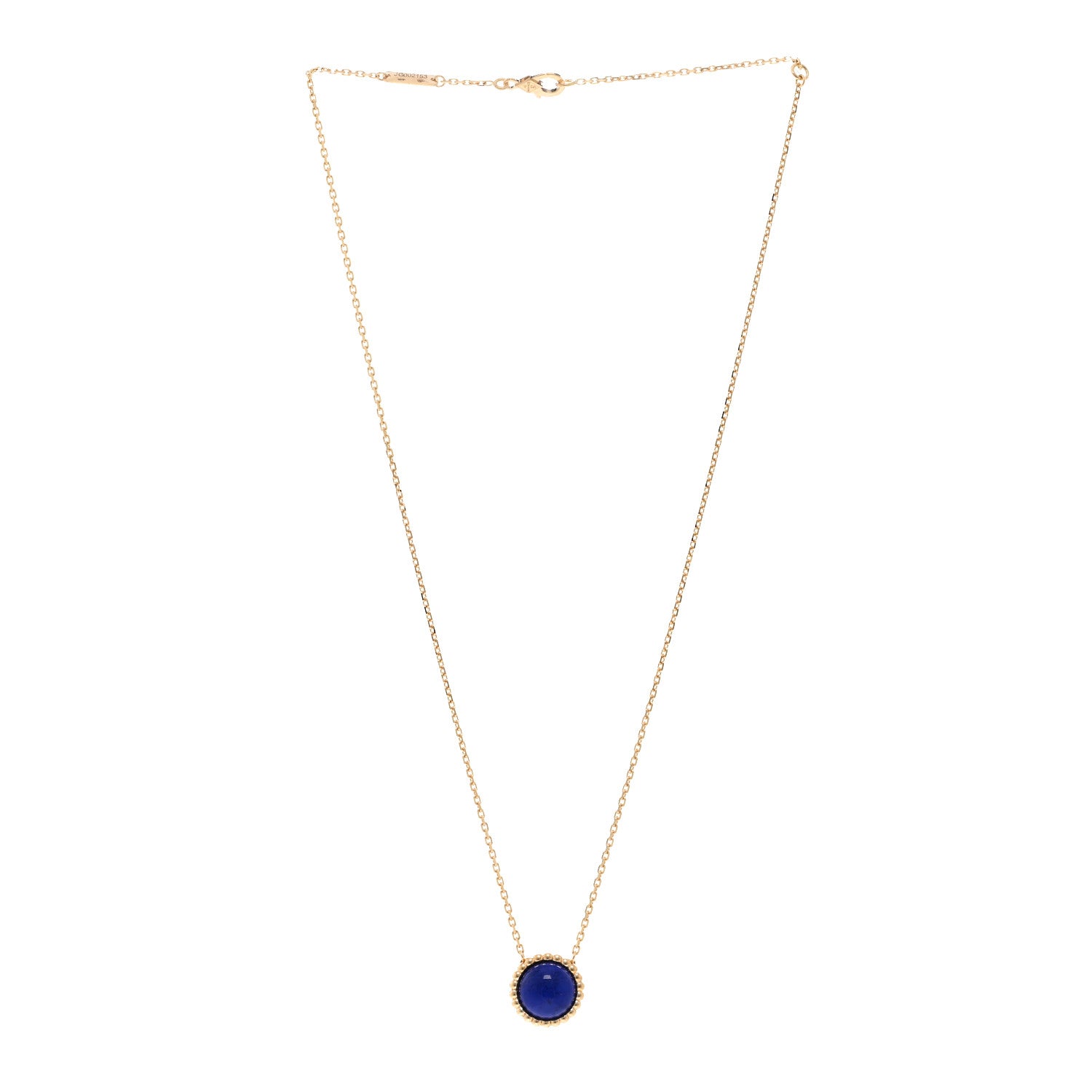 Van Cleef & Arpels 18K Yellow Gold Lapis Lazuli Perlee Couleurs Pendant Necklace 3 of 5