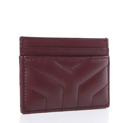 Saint Laurent Nappa Y Quilted Monogram LouLou Credit Card Case Rouge Legion 3 of 7