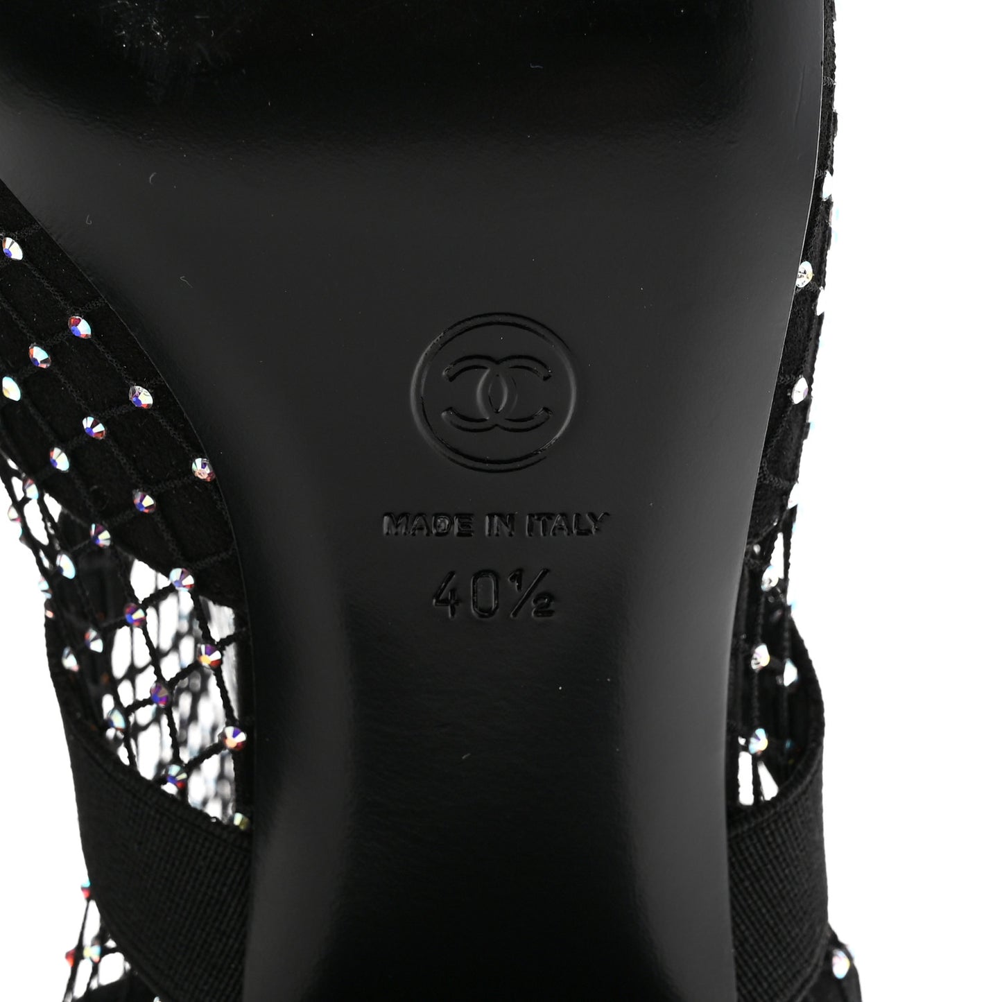 Resille Strass Kid Suede Patent Mary Jane Short Boots 40.5 Black