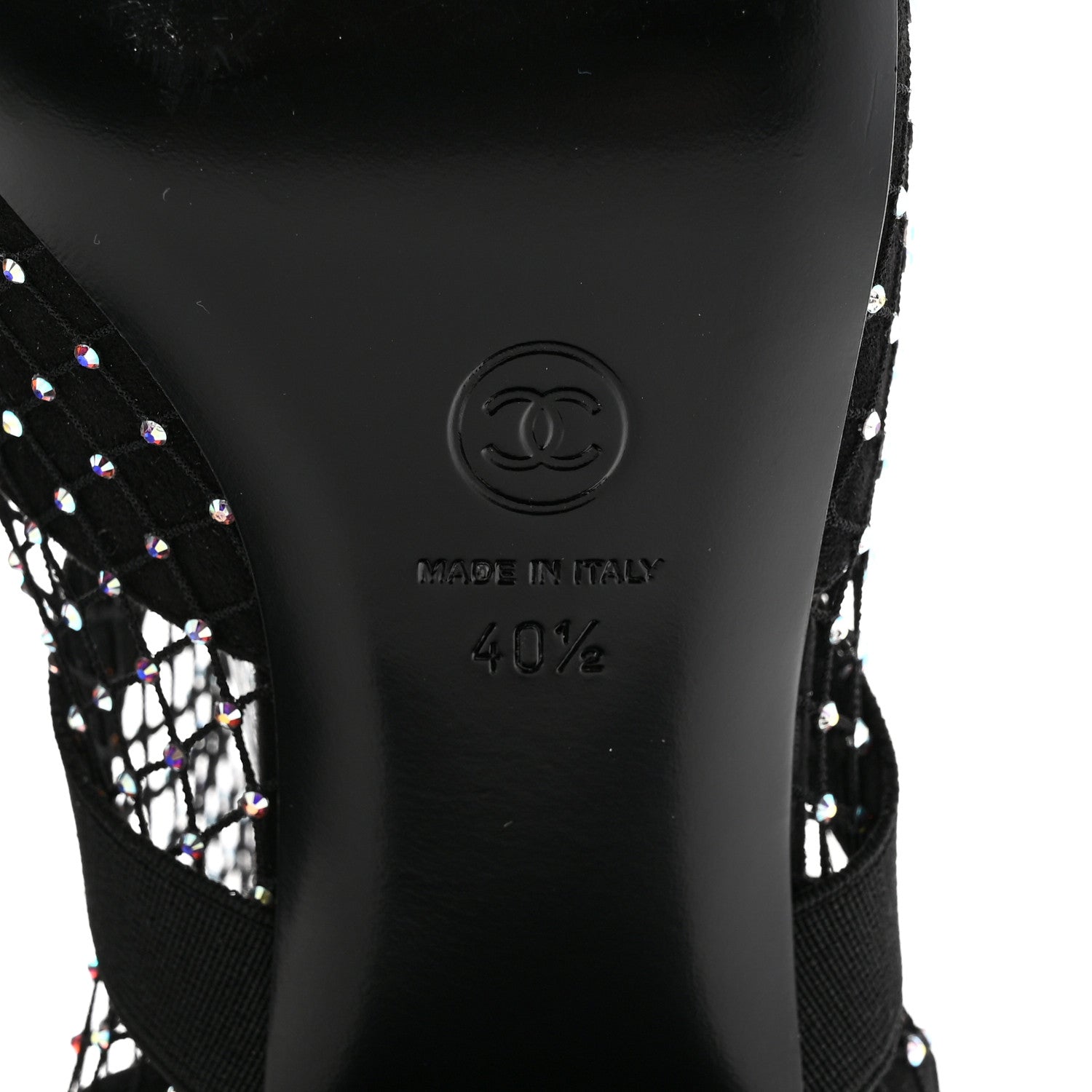Chanel Resille Strass Kid Suede Patent Mary Jane Short Boots 40.5 Black 6 of 11