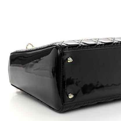 Christian Dior Patent Cannage Medium Lady Dior Black 8 of 9