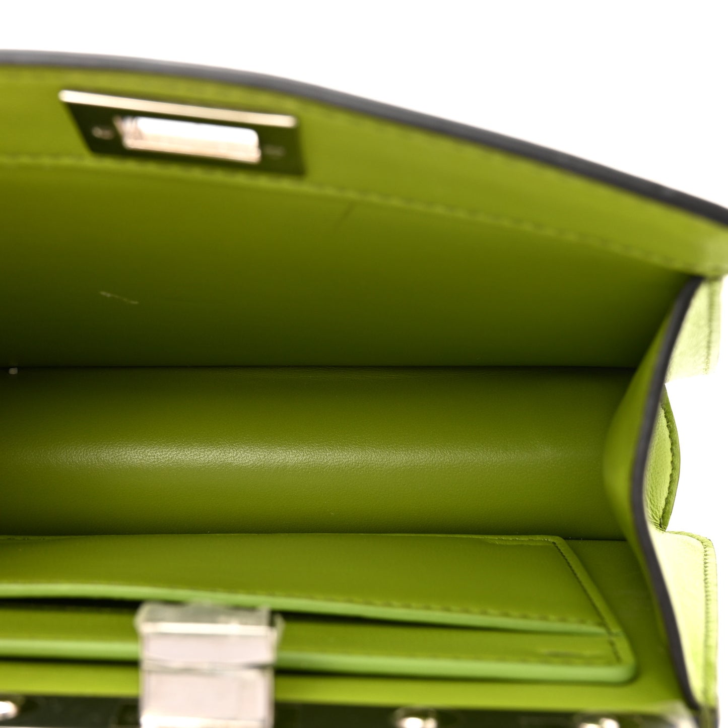 Shiny Nappa Petite Peekaboo I SEE U Satchel Verde Mela