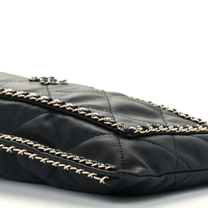 Chanel Calfskin Quilted Small Chain Flat Tote Black 8 of 9