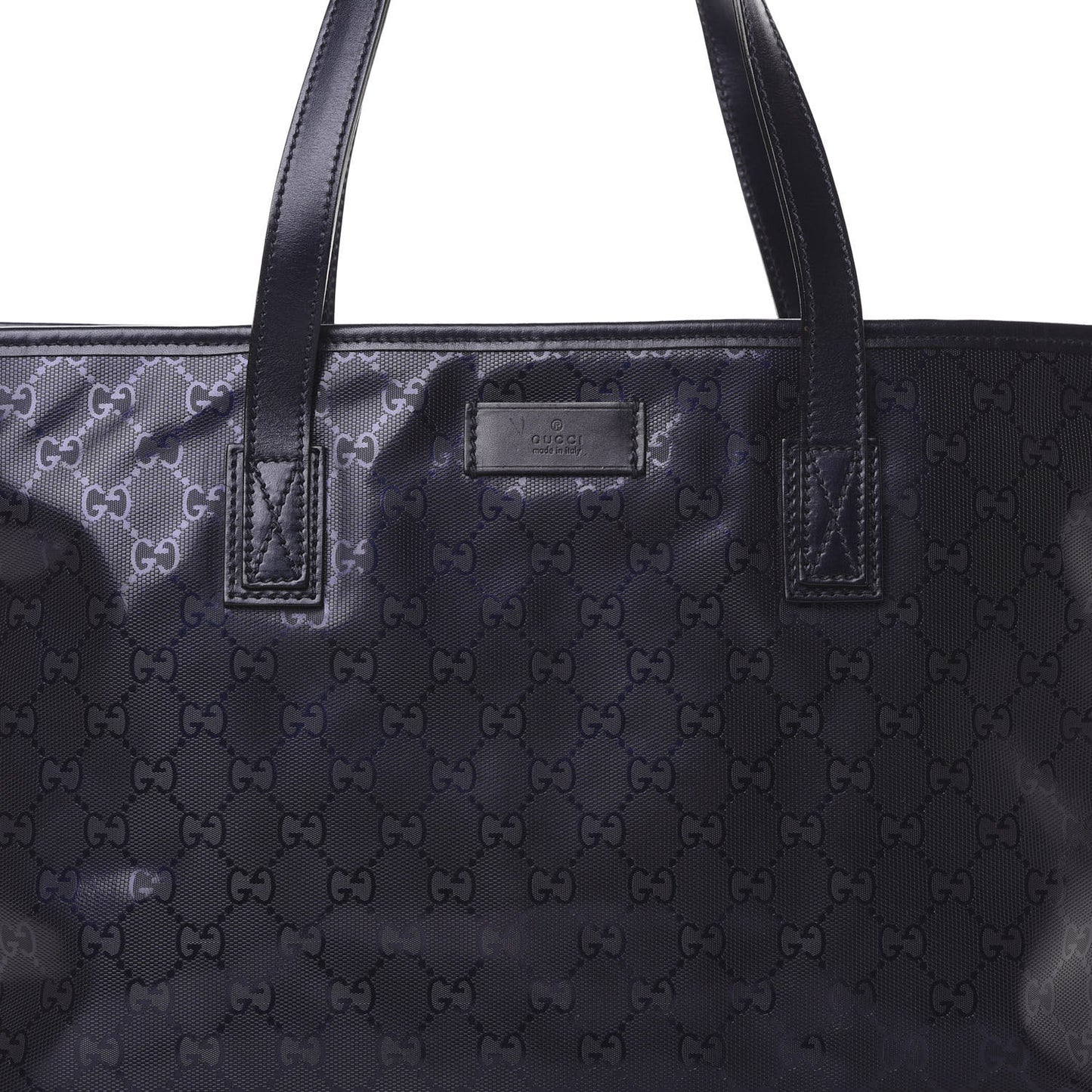 Imprime Monogram Medium Zippered Shopping Tote Navy