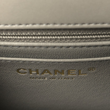 Chanel Lambskin Quilted Mini Rectangular Flap Grey 6 of 11
