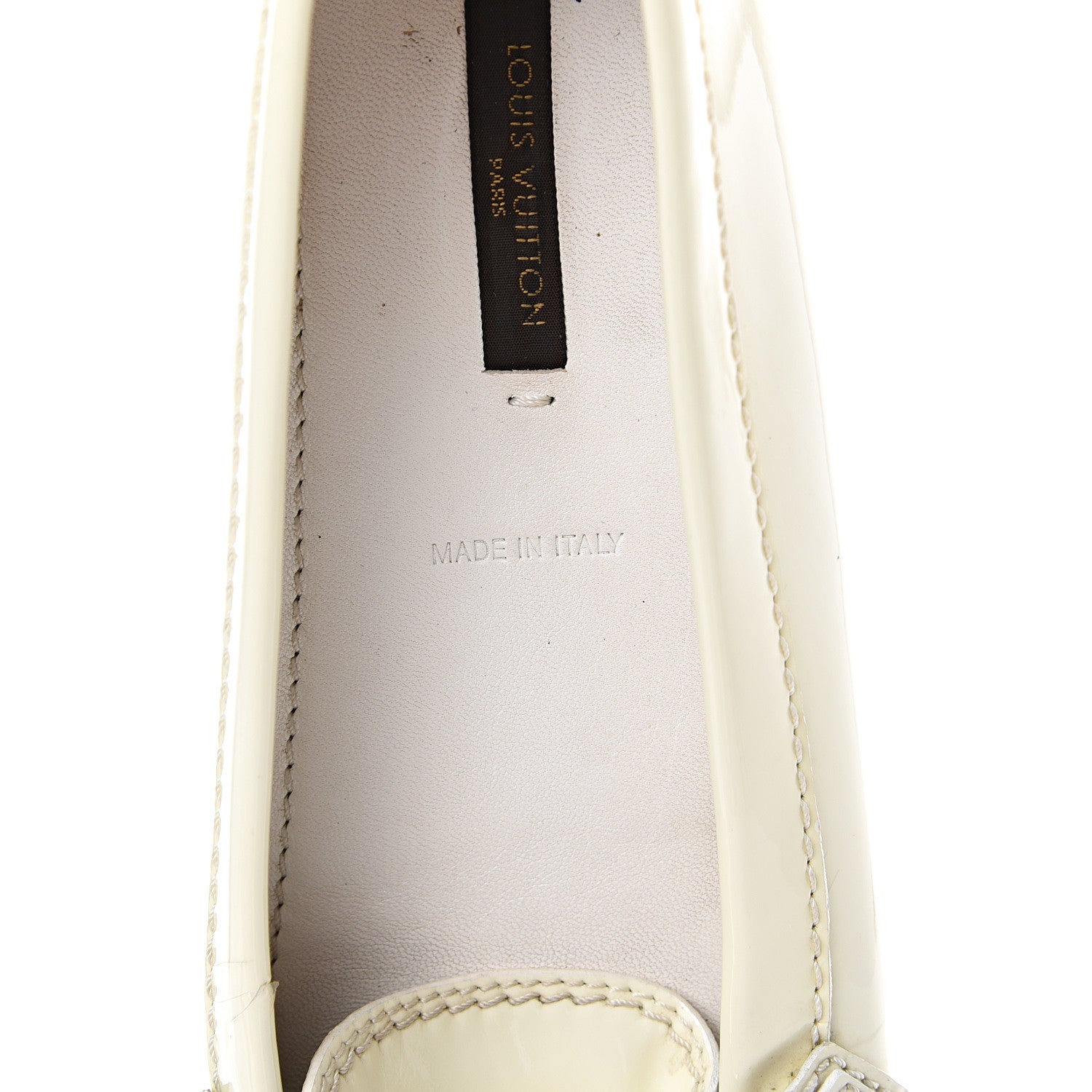 Louis Vuitton Patent Calfskin Oxford Loafers 36.5 White 10 of 15
