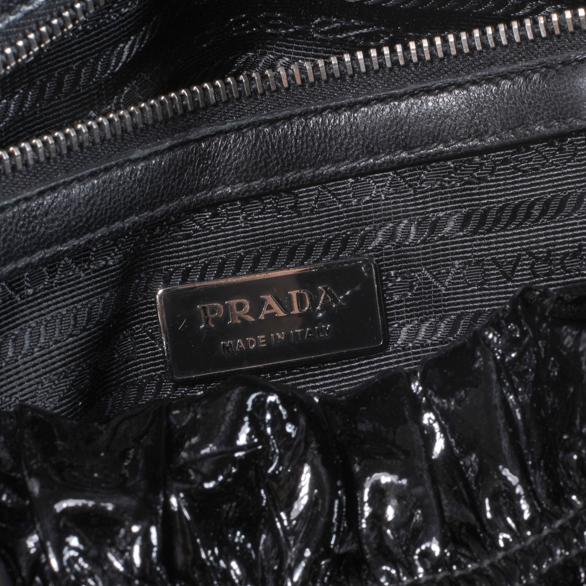 Prada Vernice Gaufre Tote Black 7 of 8