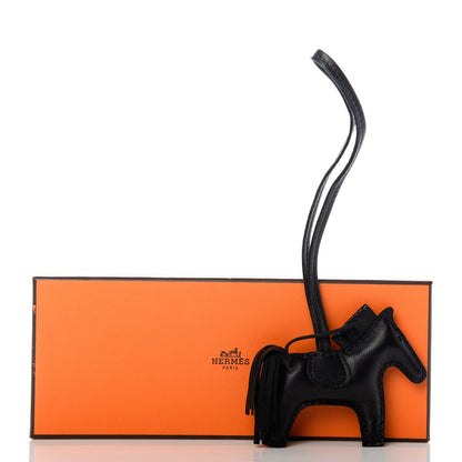 Hermes Milo Lambskin Grigri Rodeo Horse Bag Charm PM So Black 4 of 4