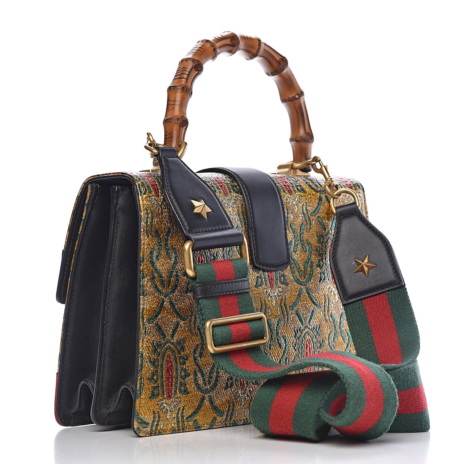 Gucci Iridescent Brocade Bamboo Web Tokyo Print Medium Dionysus Top Handle Bag Multi 3 of 11
