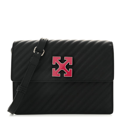 Off-White Calfskin Diagonal Quilted Jitney 2.0 Crossbody Bag Black 1 of 9