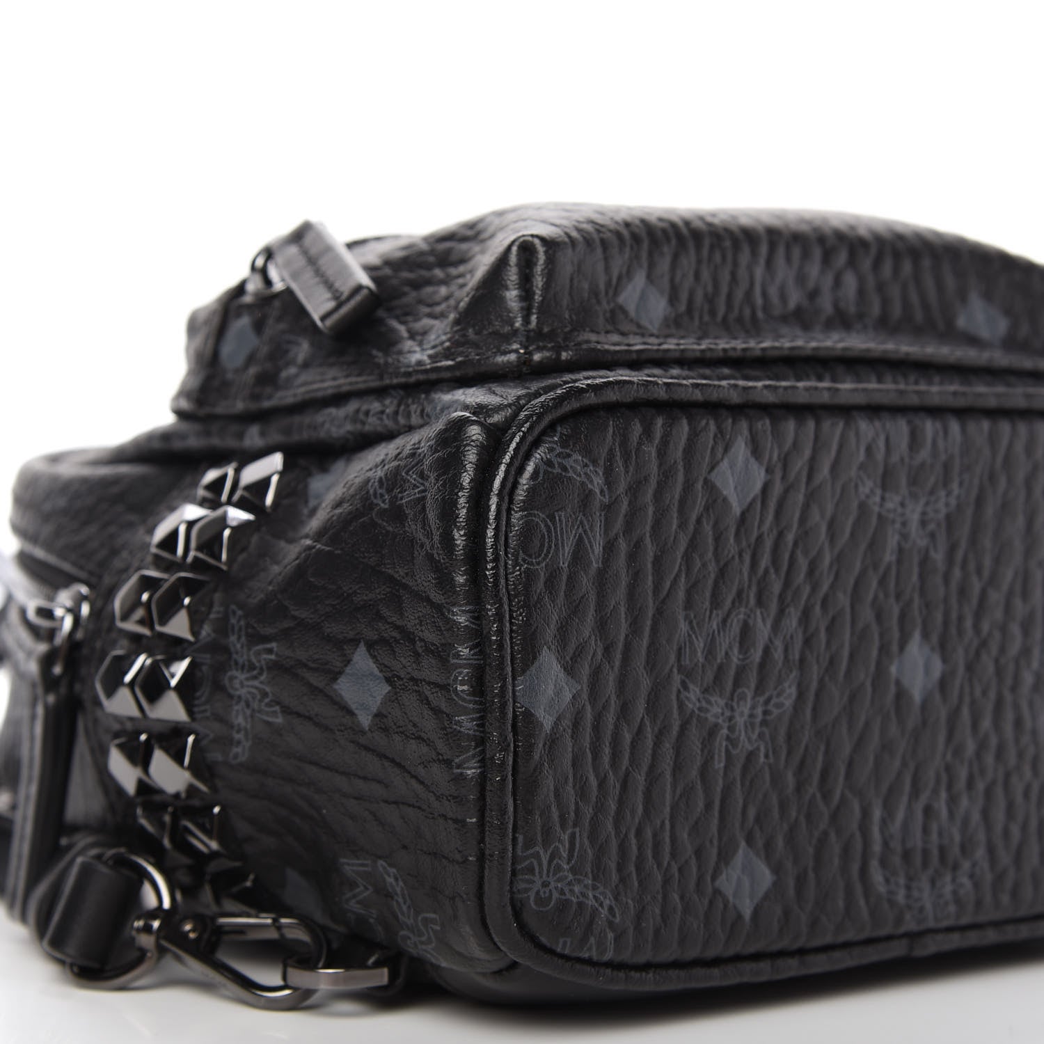 MCM Visetos Side Stud X-Mini Stark Bebe Boo Backpack Black 6 of 9