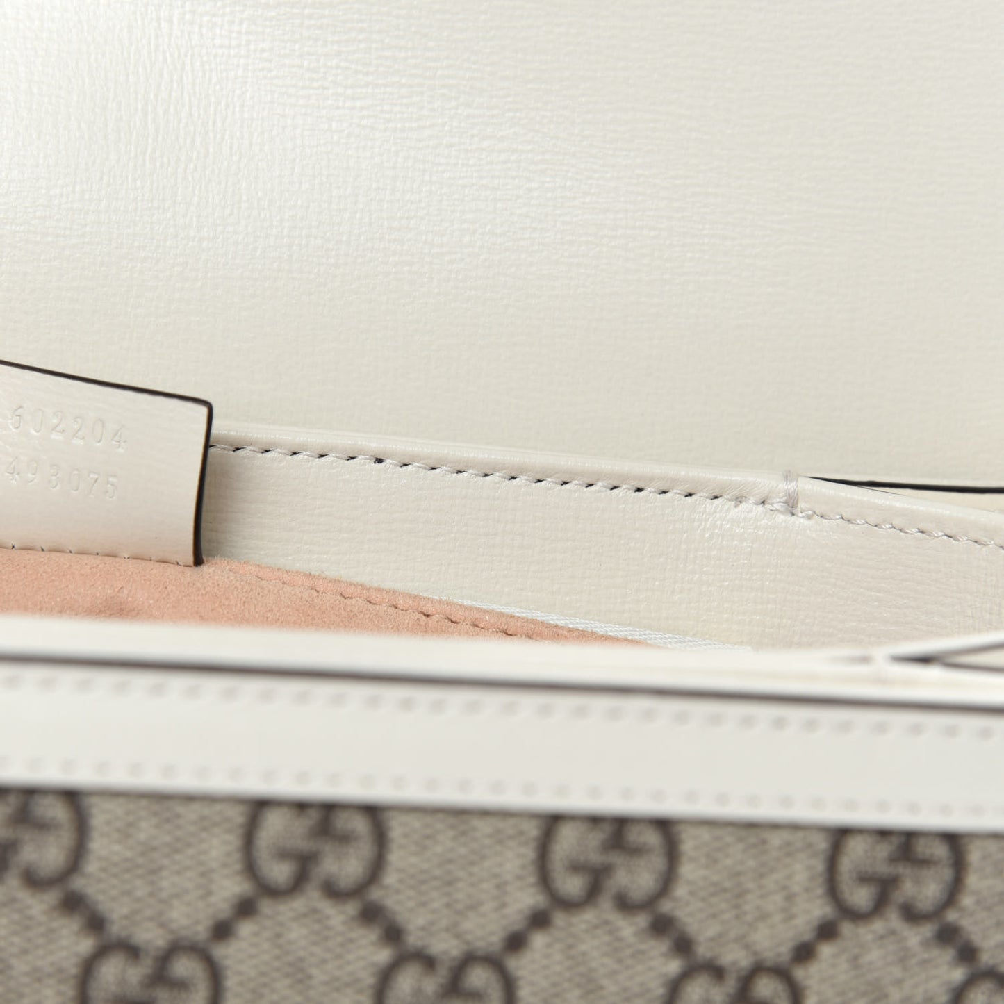 GG Supreme Monogram Horsebit 1955 Shoulder Bag Beige Mystic White
