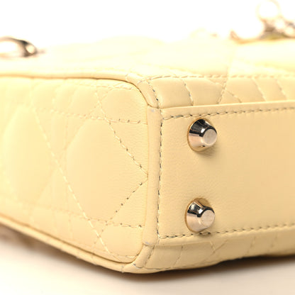 Christian Dior Lambskin Cannage Micro Lady Dior Soft Yellow 9 of 11