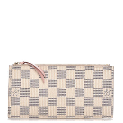 Louis Vuitton Damier Azur Felicie Chain Wallet Zippered Insert Rose Ballerine 1 of 6