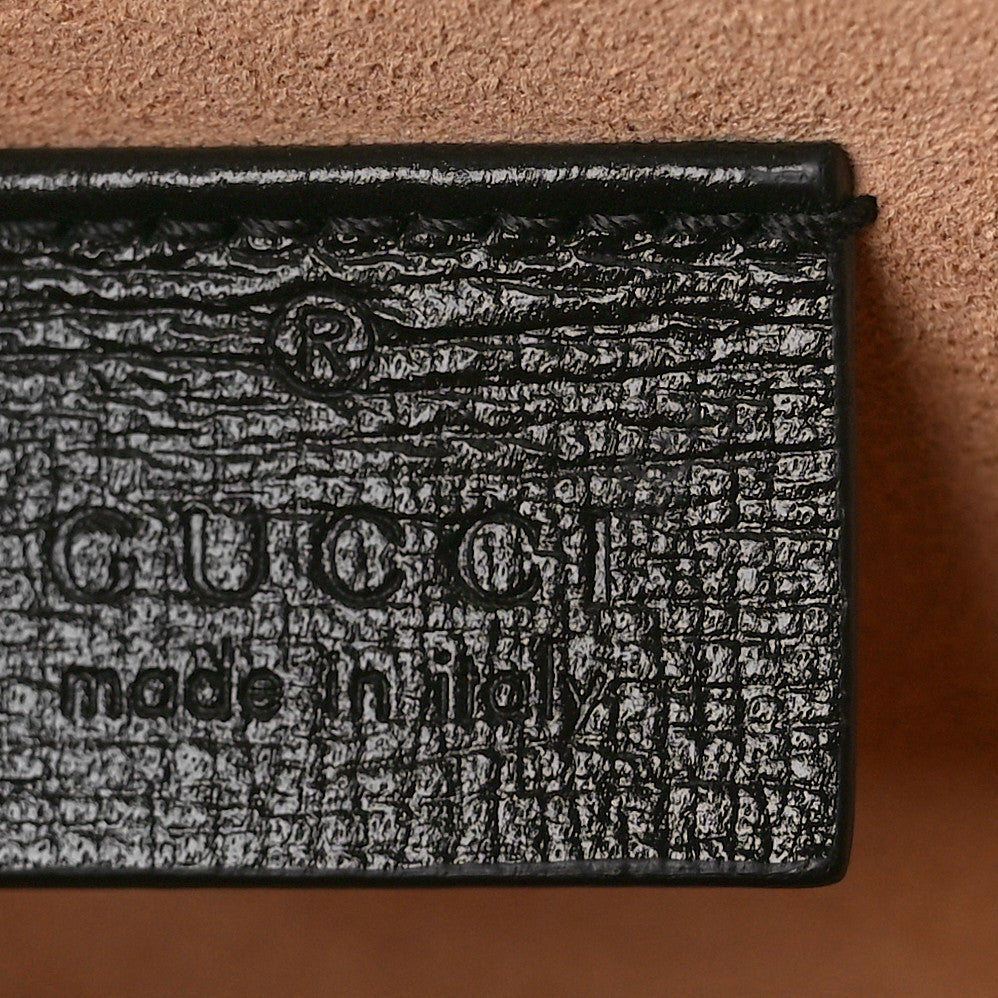 Gucci Calfskin Small Padlock Bamboo Shoulder Bag Black 6 of 10