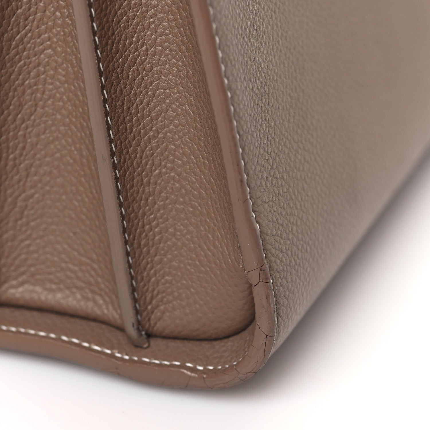 Saint Laurent Grained Calfskin Topstitch Small Classic Sac De Jour Taupe 18 of 22