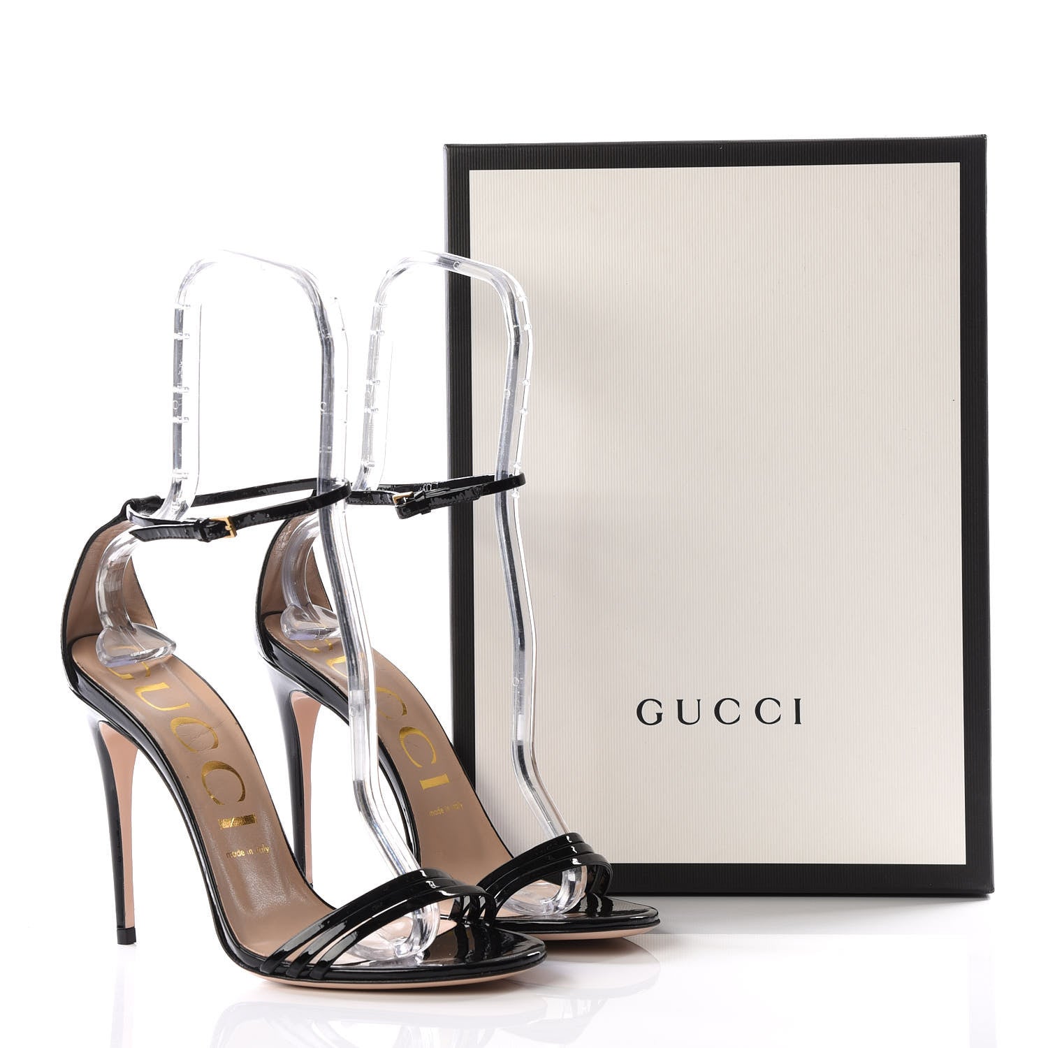 Gucci Patent Crystal Sandals 39 Black 8 of 8