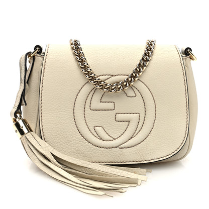 Gucci Pebbled Calfskin Small Soho Flap Crossbody Off White 1 of 10