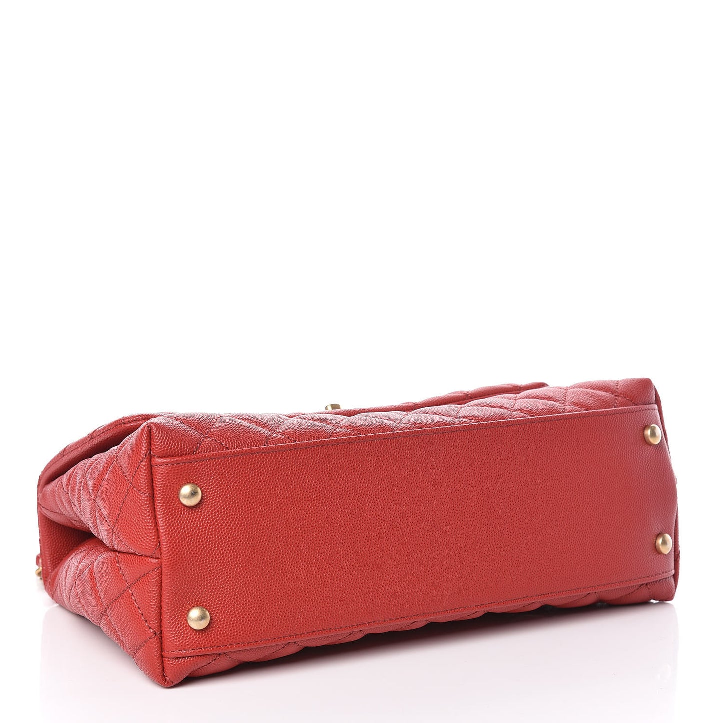 Caviar Quilted Small Coco Handle Flap Red