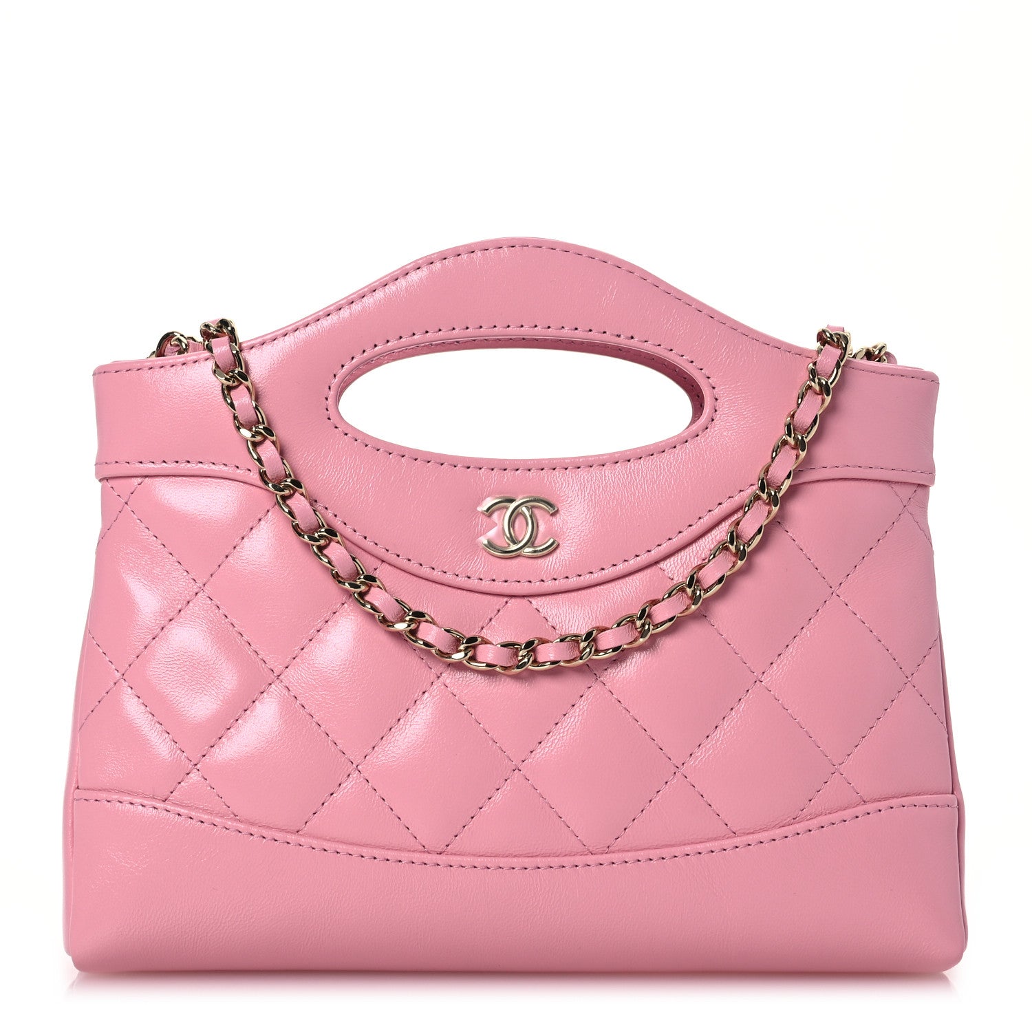 Chanel Shiny Lambskin Quilted Nano 31 Shopping Bag Pink 1 of 11