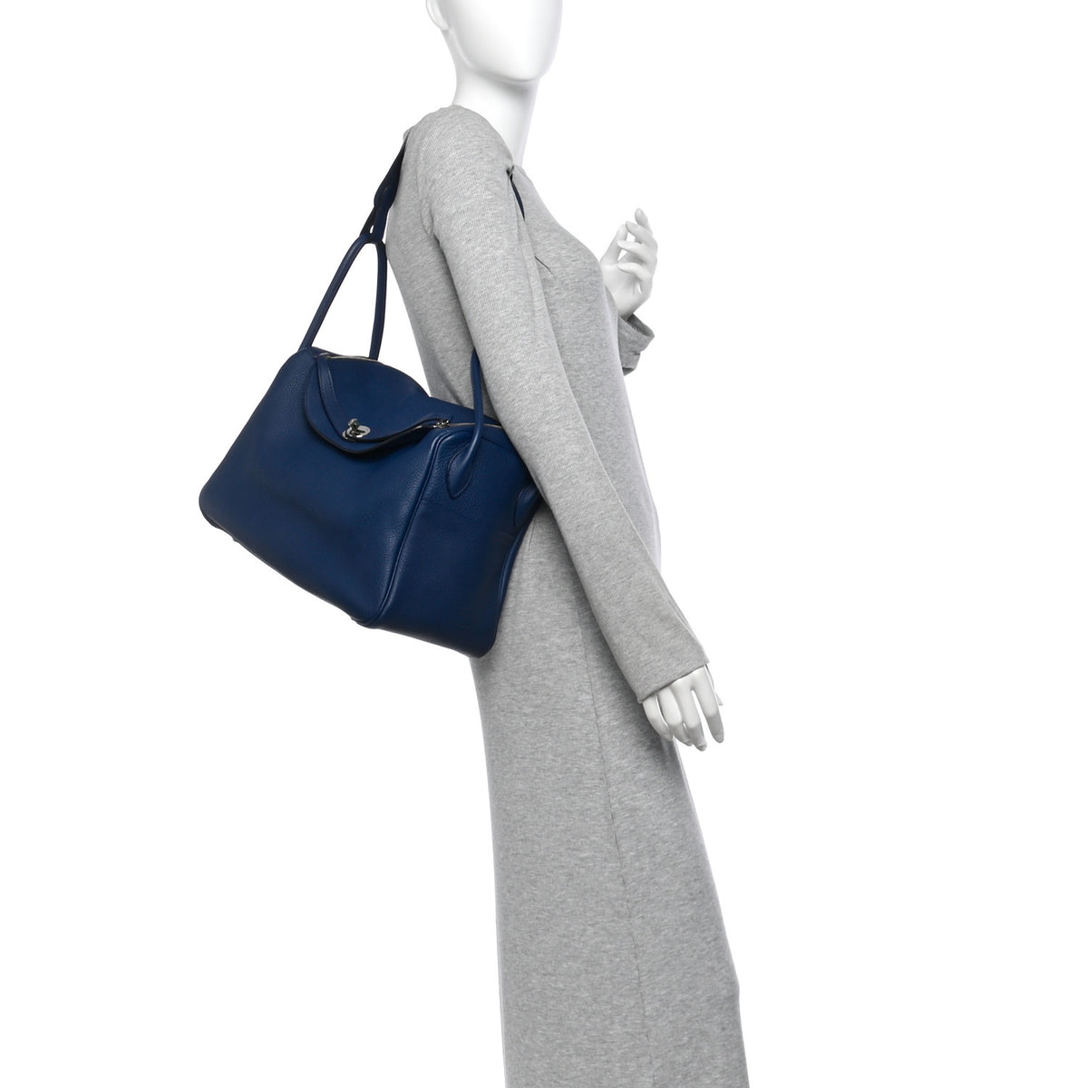 Hermes Taurillon Clemence Lindy 34 Bleu De Malte 2 of 10