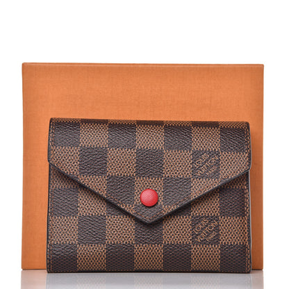 Louis Vuitton Damier Ebene Victorine Wallet Red 8 of 8