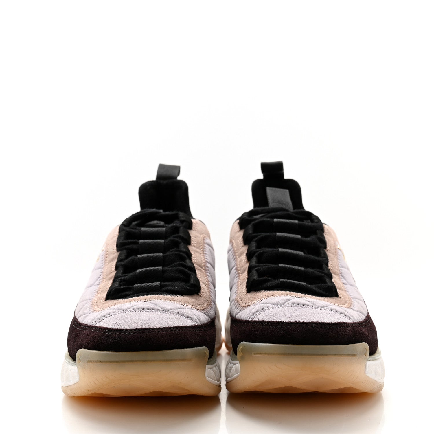Chanel Velvet Calfskin Mixed Fibers CC Sneakers 39 Light Purple Beige 2 of 8