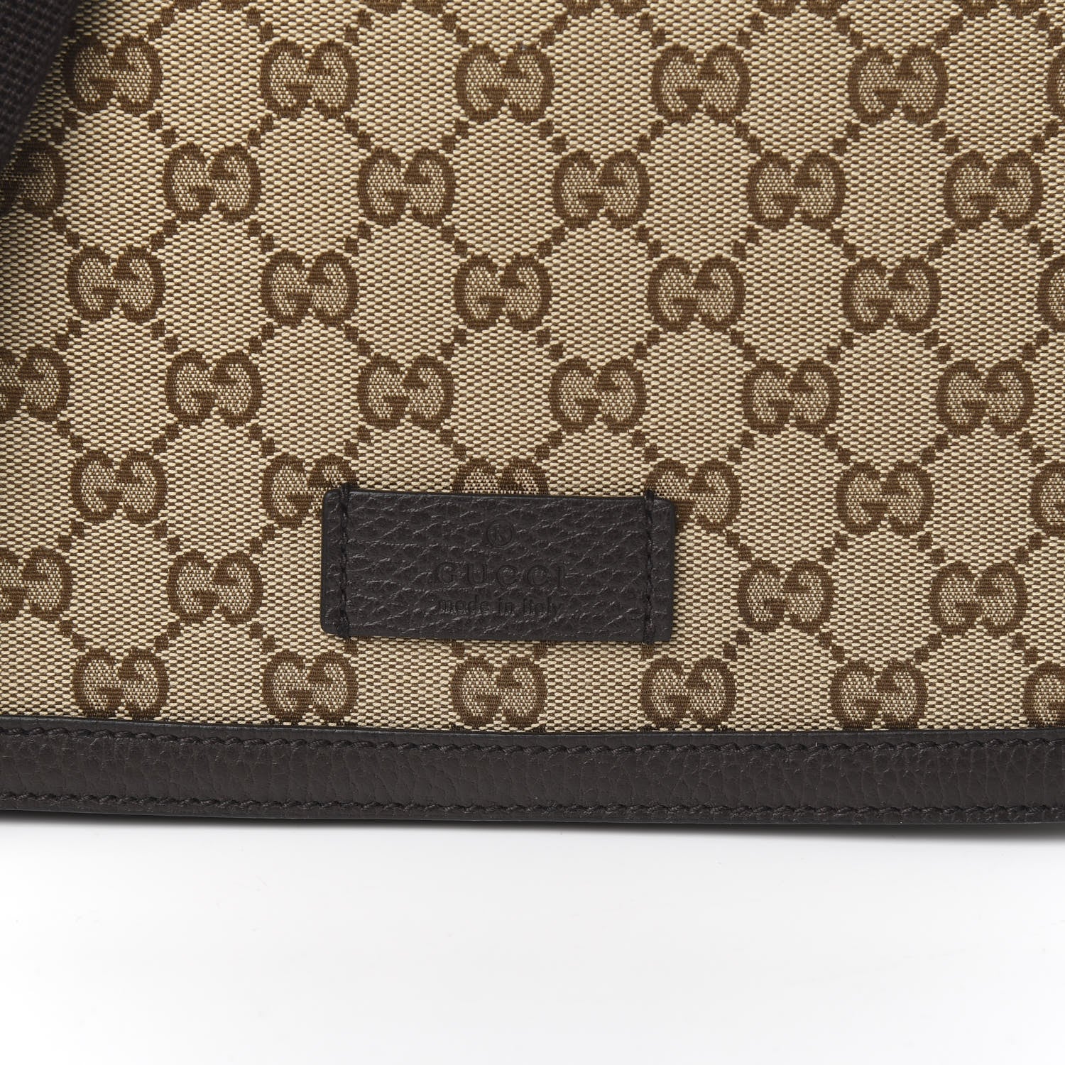 Gucci Monogram Flap Messenger Bag Beige Dark Brown 10 of 10