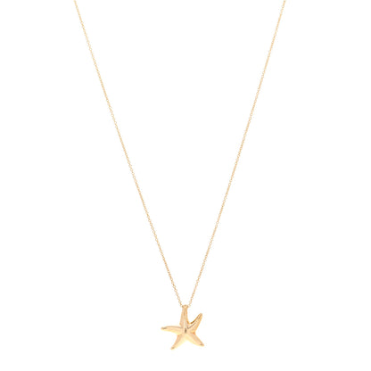 Tiffany 18K Yellow Gold 15mm Elsa Peretti Starfish Pendant Necklace 1 of 5