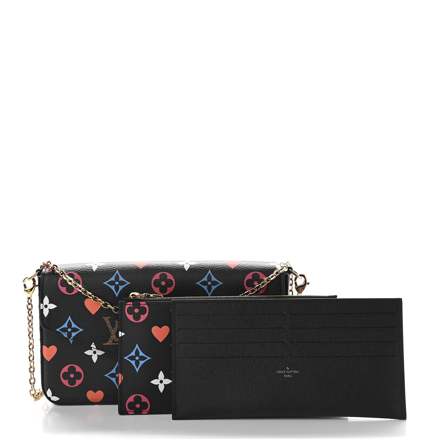 Louis Vuitton Game On Felicie Chain Wallet Black 1 of 9